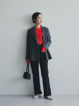 「ビジネス」｜「アイテム（アクセサリー）」を使った、栗本（kurimoto）さん（レディース・158cm）の秋コーディネート