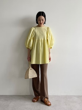 「パーソナルカラー_WINTER」｜「アイテム（アクセサリー）」を使った、栗本（kurimoto）さん（レディース・158cm）の春コーディネート