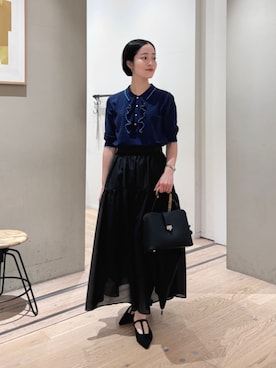 「green label relaxing（グリーンレーベルリラクシング）のアイテム（パンプス）」を使った、栗本（kurimoto）さん（レディース・158cm）の秋コーディネート