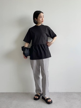 「パーソナルカラー_WINTER」｜「アイテム（アクセサリー）」を使った、栗本（kurimoto）さん（レディース・158cm）の春コーディネート