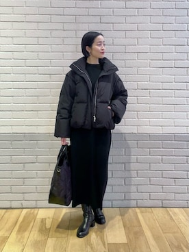 「ビジネススタイル」｜「アイテム（ダウンジャケット/コート）」を使った、栗本（kurimoto）さん（レディース・158cm）の冬コーディネート