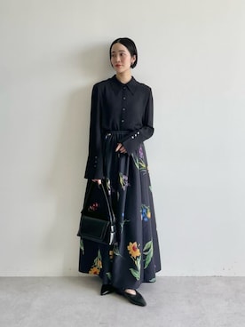 「フラワープリント」｜栗本（kurimoto）さん（レディース・158cm）の夏コーディネート