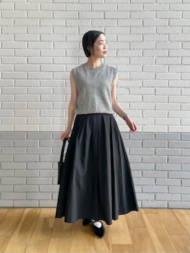 「秋服」｜「アイテム（ベスト、グレー系）」を使った、栗本（kurimoto）さん（レディース・158cm）の秋コーディネート