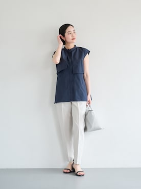 「ビジネス」｜「アイテム（サンダル）」を使った、栗本（kurimoto）さん（レディース・158cm）の夏コーディネート
