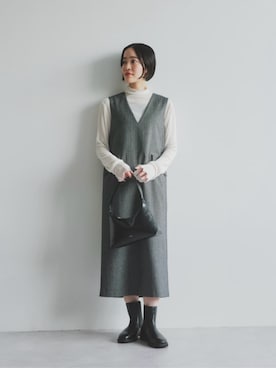 「ビジネススタイル」｜「アイテム（ワンピース/ドレス）」を使った、栗本（kurimoto）さん（レディース・158cm）の秋コーディネート