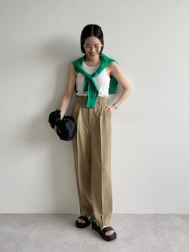 「パーソナルカラー_WINTER」｜「アイテム（アクセサリー）」を使った、栗本（kurimoto）さん（レディース・158cm）の春コーディネート