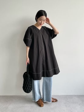 「パーソナルカラー_WINTER」｜「アイテム（ワンピース/ドレス）」を使った、栗本（kurimoto）さん（レディース・158cm）の春コーディネート