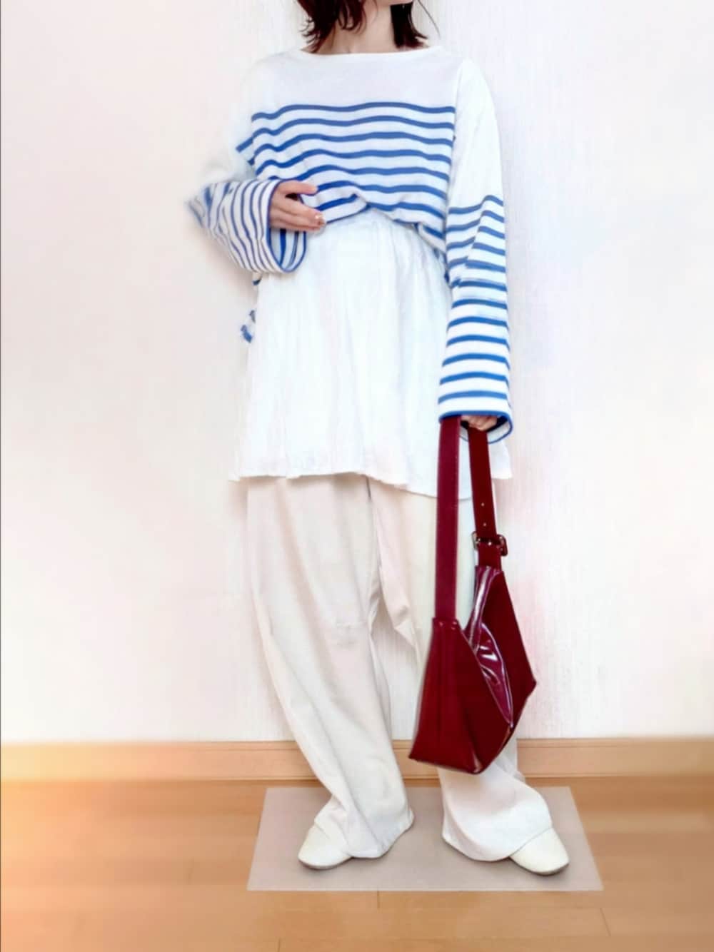 美品 mystic loti ファーポーチ付きホーボーBAG ボルドー バッグ loti ファーポーチ付きホーボーBAG | mystic(ミスティック