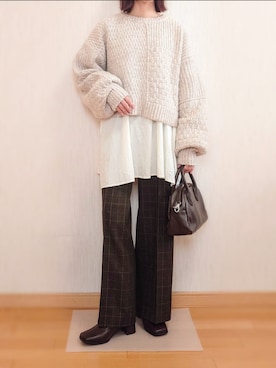 「アイテム（スラックス）」を使った、: )さん（レディース・149cm）の冬コーディネート