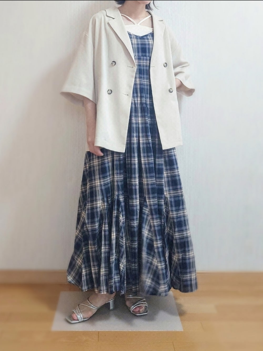 hinari コットンボリュームキャミワンピース、2wayデザイン