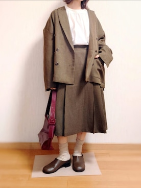 「アイテム（スリッポン）」を使った、: )さん（レディース・149cm）の秋コーディネート