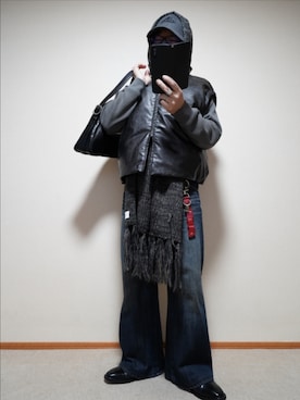 「no brand（ノーブランド）のアイテム」を使った、宣さん（メンズ・168cm）の冬コーディネート