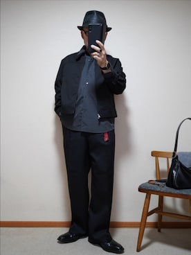 「Foxsenseのストレートチップ（ドレスシューズ、ブラック系）」を使った、宣さん（メンズ・168cm）の春コーディネート