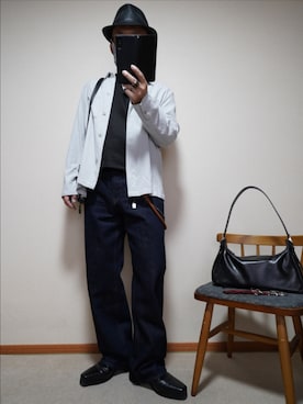 「CLEL（クレイル）の【CLEL】High Sole Design Heel Boots/ハイソール デザイン ヒールブーツ（ブーツ、ブラック系）」を使った、宣さん（メンズ・168cm）の春コーディネート