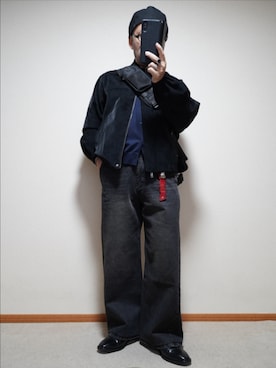 「アイテム（キャスケット）」を使った、宣さん（メンズ・168cm）の冬コーディネート