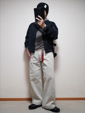 「アイテム（デニムパンツ）」を使った、宣さん（メンズ・168cm・50代）の秋コーディネート