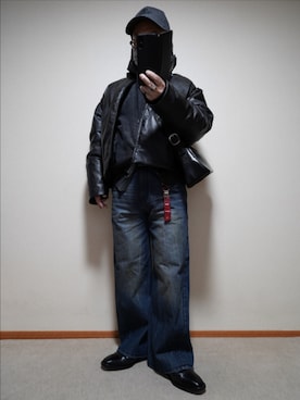 「999.9（フォーナインズ）のアイテム」を使った、宣さん（メンズ・168cm）の冬コーディネート