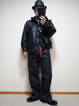 「アイテム（ボディバッグ/ウエストポーチ）」を使った、宣さん（メンズ・168cm）の秋コーディネート