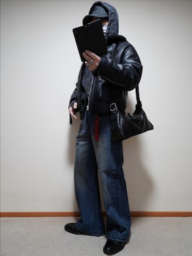 「999.9（フォーナインズ）のアイテム」を使った、宣さん（メンズ・168cm）の冬コーディネート