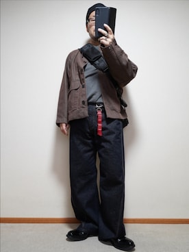 「アイテム（ピアス（片耳用））」を使った、宣さん（メンズ・168cm）の秋コーディネート