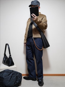 「no brand（ノーブランド）のアイテム（帽子）」を使った、宣さん（メンズ・168cm）の春コーディネート