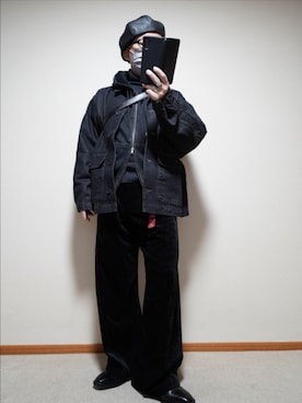 「999.9（フォーナインズ）のアイテム」を使った、宣さん（メンズ・168cm）の冬コーディネート