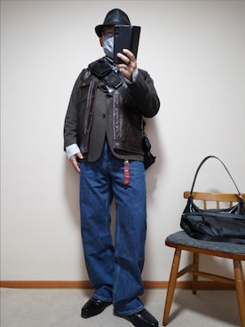 「no brand（ノーブランド）のアイテム」を使った、宣さん（メンズ・168cm）の春コーディネート