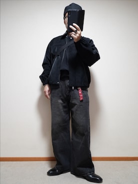 「アイテム（ピアス（片耳用））」を使った、宣さん（メンズ・168cm）の冬コーディネート