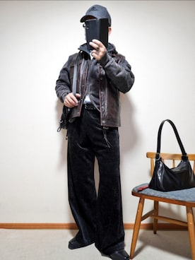 「no brand（ノーブランド）のアイテム（帽子）」を使った、宣さん（メンズ・168cm）の春コーディネート