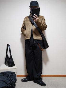 「no brand（ノーブランド）のアイテム（帽子）」を使った、宣さん（メンズ・168cm）の春コーディネート