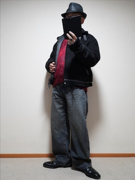 「アイテム（ピアス（片耳用））」を使った、宣さん（メンズ・168cm）の冬コーディネート