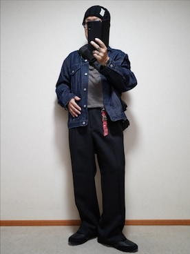 「アイテム（ピアス（片耳用））」を使った、宣さん（メンズ・168cm）の秋コーディネート