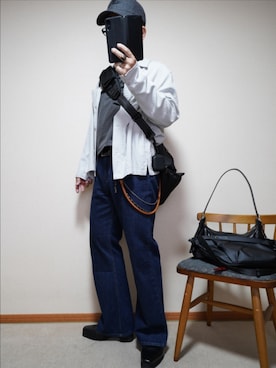 「アイテム（キャップ）」を使った、宣さん（メンズ・168cm）の春コーディネート