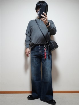 「アイテム（デニムパンツ）」を使った、宣さん（メンズ・168cm・50代）の秋コーディネート