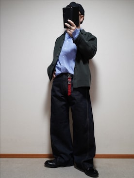 「アイテム（キャスケット）」を使った、宣さん（メンズ・168cm）の秋コーディネート