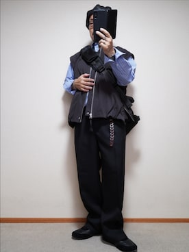 「アイテム（ピアス（片耳用））」を使った、宣さん（メンズ・168cm）の秋コーディネート