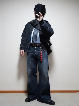 「アイテム（キャスケット）」を使った、宣さん（メンズ・168cm）の冬コーディネート