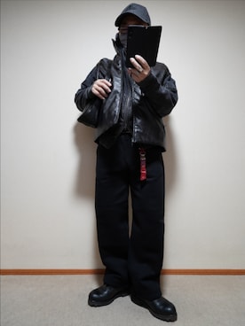 「999.9（フォーナインズ）のアイテム」を使った、宣さん（メンズ・168cm）の冬コーディネート