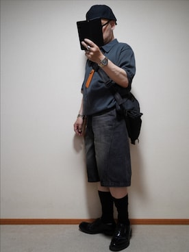「アイテム（帽子）」を使った、宣さん（メンズ・168cm・50代）の夏コーディネート