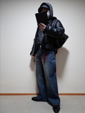 「999.9（フォーナインズ）のアイテム」を使った、宣さん（メンズ・168cm）の冬コーディネート