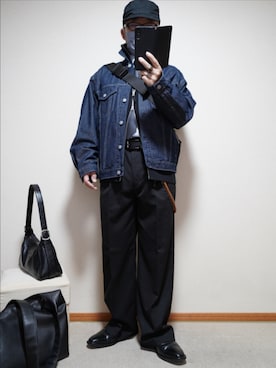 「999.9（フォーナインズ）のアイテム」を使った、宣さん（メンズ・168cm）の春コーディネート