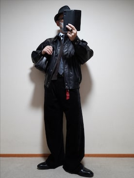 「999.9（フォーナインズ）のアイテム」を使った、宣さん（メンズ・168cm）の冬コーディネート