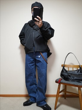 「CLEL（クレイル）の【CLEL】High Sole Design Heel Boots/ハイソール デザイン ヒールブーツ（ブーツ、ブラック系）」を使った、宣さん（メンズ・168cm）の春コーディネート