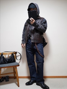 「999.9（フォーナインズ）のアイテム」を使った、宣さん（メンズ・168cm）の秋コーディネート