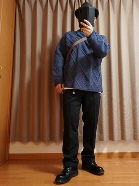 「アイテム（ピアス（片耳用））」を使った、宣さん（メンズ・168cm）の秋コーディネート