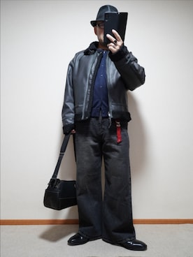 「アイテム（ピアス（片耳用））」を使った、宣さん（メンズ・168cm）の秋コーディネート
