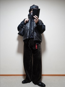 「アイテム（キャスケット）」を使った、宣さん（メンズ・168cm）の冬コーディネート