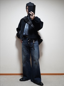 「アイテム（キャスケット）」を使った、宣さん（メンズ・168cm）の秋コーディネート