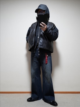 「999.9（フォーナインズ）のアイテム」を使った、宣さん（メンズ・168cm）の冬コーディネート