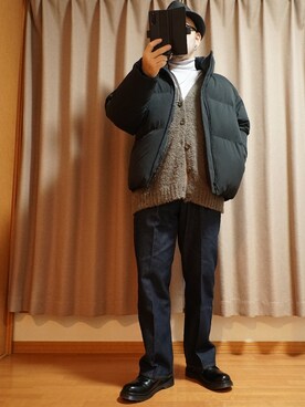 「ハット」｜「アイテム（ダウンジャケット/コート）」を使った、宣さん（メンズ・168cm）の秋コーディネート